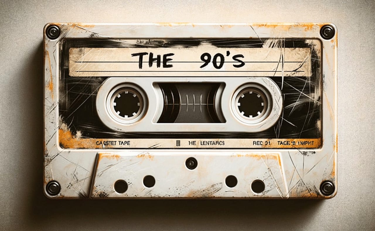 Illustration showing 90s school nostalgia transforming into modern digital learning, symbolizing how 90s education shaped today’s human capital.